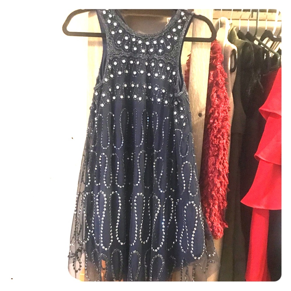 Navy Sequin beaded dress